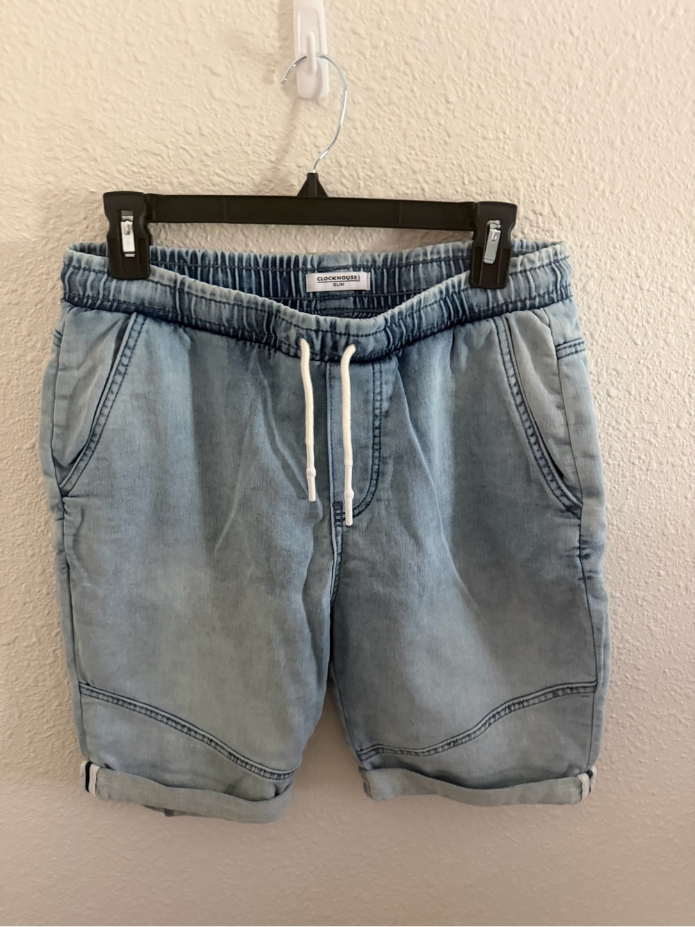 C&A Clockhouse Slim Men's Blue Denim Jogger Shorts Medium